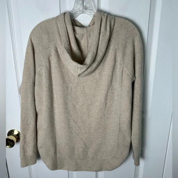 Theory Cashmere Curved Hem Hoodie M - Image 3