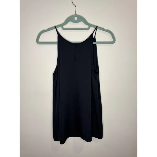 Milly 100% Silk Black Pleated Tank Top sz 4‎ - Image 2