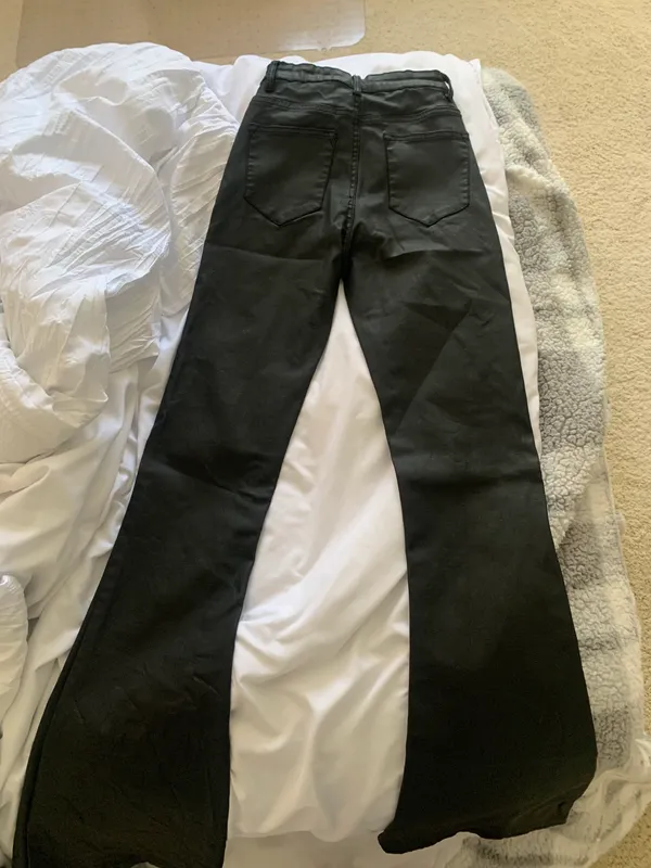 Edikted Faux Black Leather Pants - Image 4