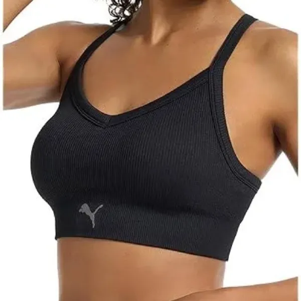 Puma Truth or Dare Ribbed Seamless Sports Bra -‎ Size L - Purple - NWT - Image 3