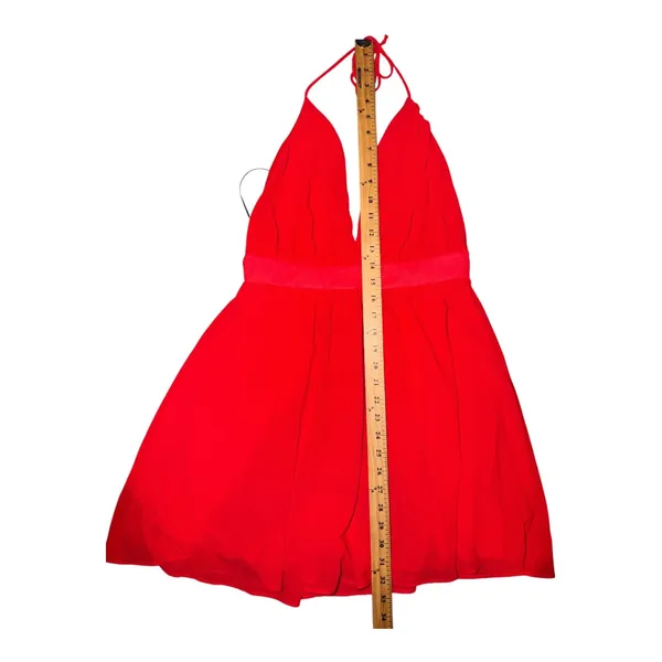 Nymphe Los Angeles Red Halter Mini Dress, Medium - Image 7