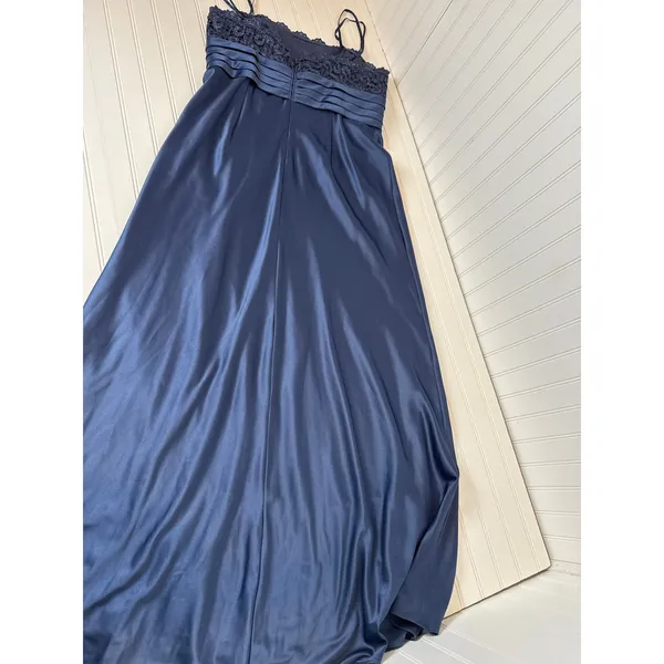 Adrianna Papell Blue Lace Off The Shoulder Dress Formal Wedding Holiday Size 16 - Image 4