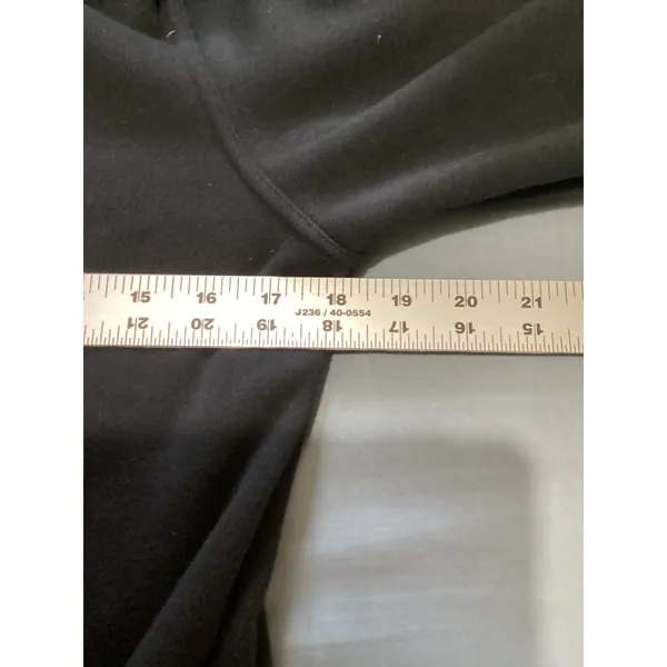 Athleta Black Fleece Wrap Neck Sweatshirt Dress Long Sleeve Thumbholes Womens M - Image 7