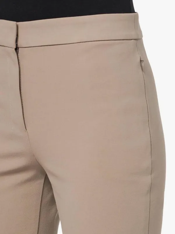 Theory Taupe Cropped Straight-Leg Pants - Image 3