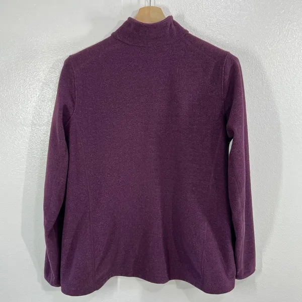 Duluth Trading Park Point Fleece Jacket Women's Large Purple Zip Up Chest Pocket - Image 4