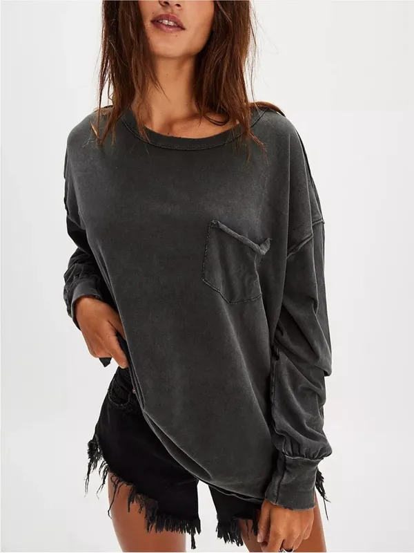 NWOT Free People We The Free Fade Into You Tee - Metal Stiletto washed black - M - Image 3