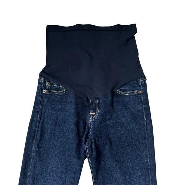 7 For All Mankind Blue Maternity Skinny Jeans Maternity Size 26 | 31-30 - Image 6