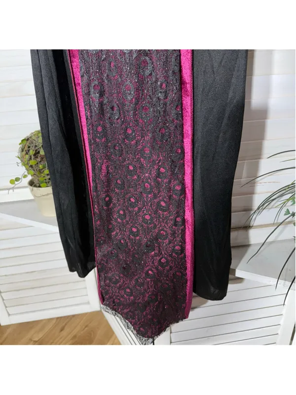 Vintage 90s gothic Goddess costume dress black lace burgundy velvet witchy Vamp - Image 6