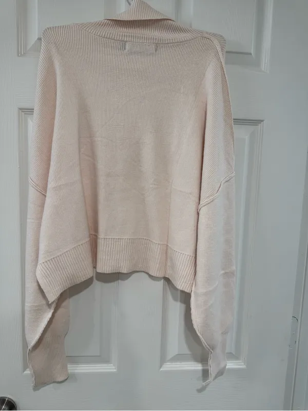 MEROKEETY NWT Light Pink Oversized Ribbed Turtleneck Sweater M - Image 6