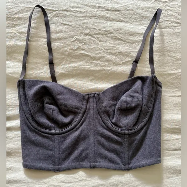 SKIMS Outdoor Bustier Crop Top Ash Sexy Coquette Y2K Style - Image 3