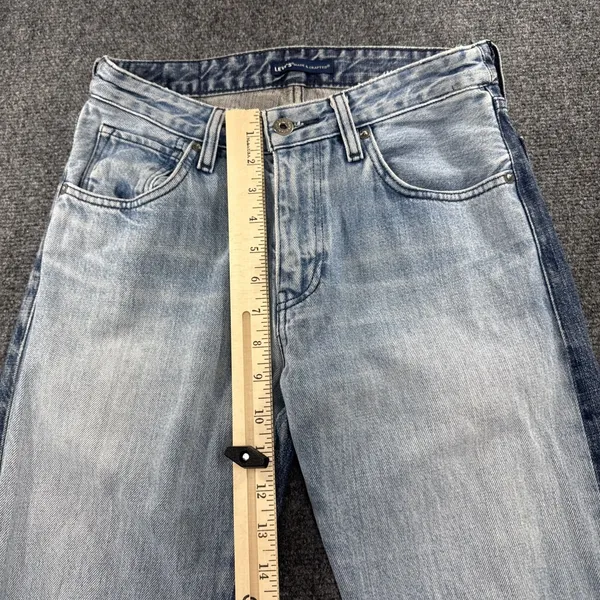 Levis Made Crafted Womens Two Tone Side Stripe Straight Leg Jeans 26 Cotton Blue - Image 4