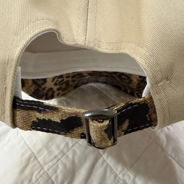 Mommin' (Too Busy to Care) Cream and Leopard Baseball Cap - Image 3
