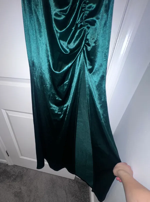 Revelry Satin Slit Long Prom Formal Gown Slip - Image 5