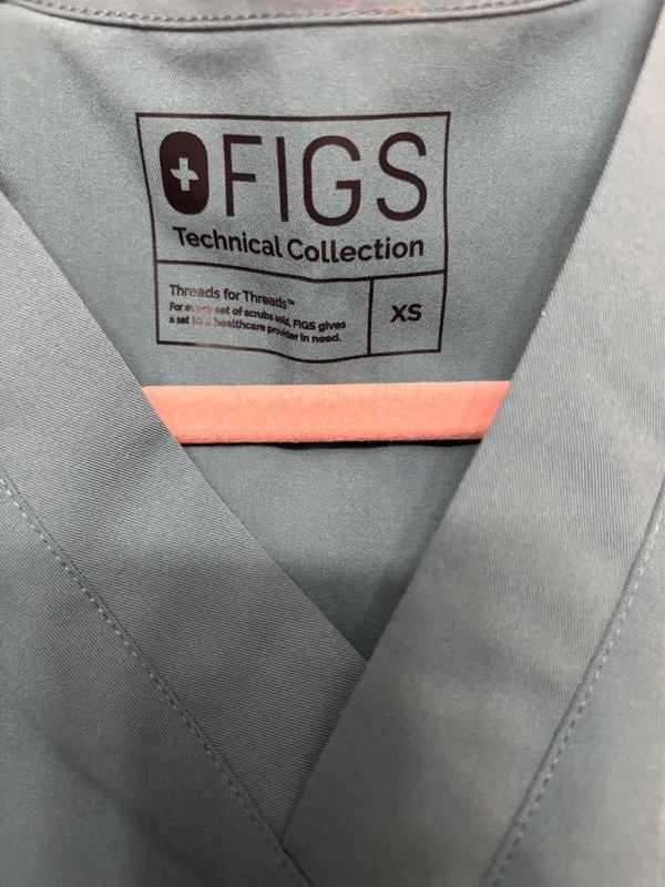 Men’s Teal FIGS Scrub Top - Image 3