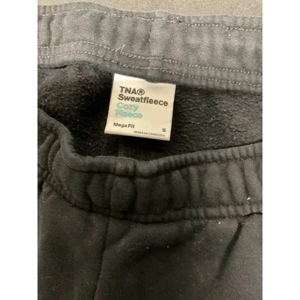 TNA Women Sweatpants Cozy Fleece Mega Fit Black Small - Image 4