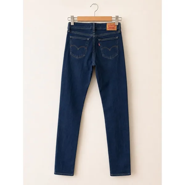 Levi’s 711 Skinny Jeans Womens 28 Dark Wash Mid Rise Stretch Denim Indigo Blue - Image 2