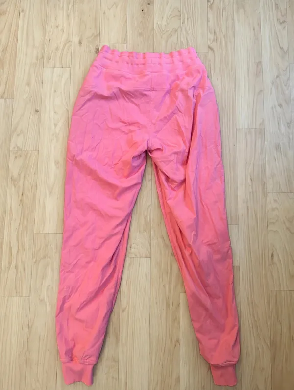 Lululemon Women's Pink Drawstring Joggers Size 4 Cuffed Ankles - Image 2