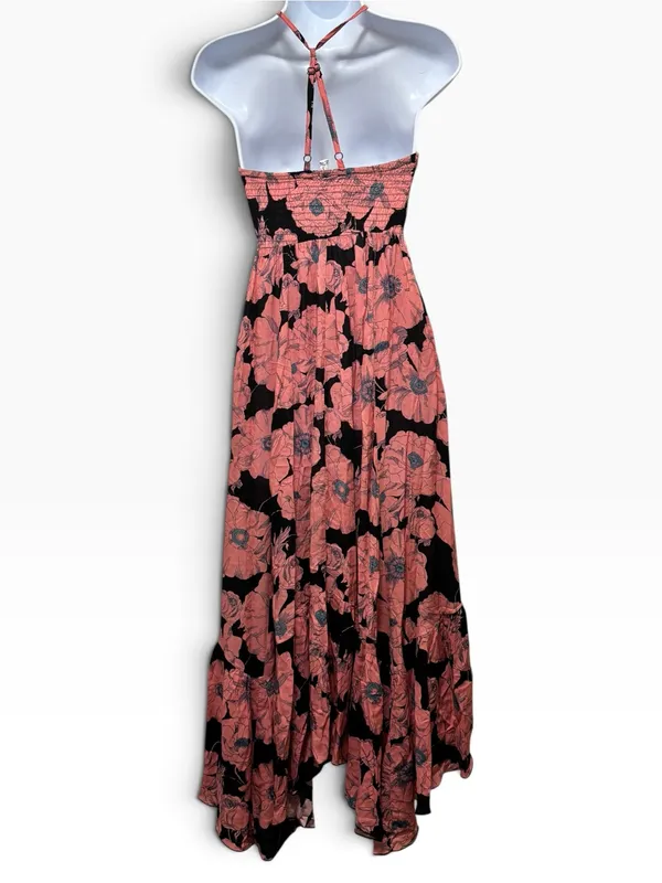 Free People Intimately Floral Halter Handkerchief Hem Maxi Dress Size XS - Image 3