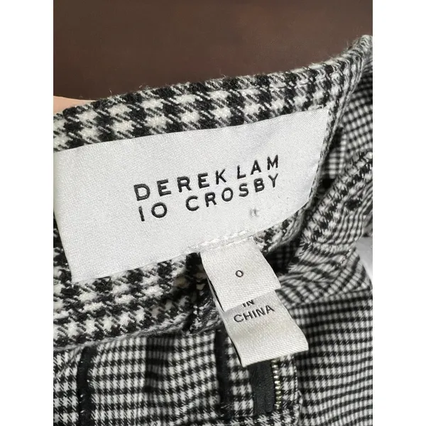 Derek Lam 10 Crosby Houndstooth Plaid Flare Work Trousers Size 0 - Image 4