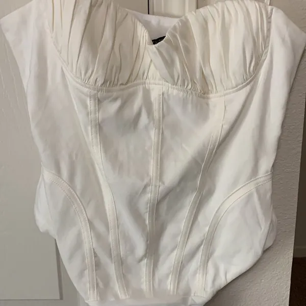 ZARA Corset Bodysuit Top in White - Image 3