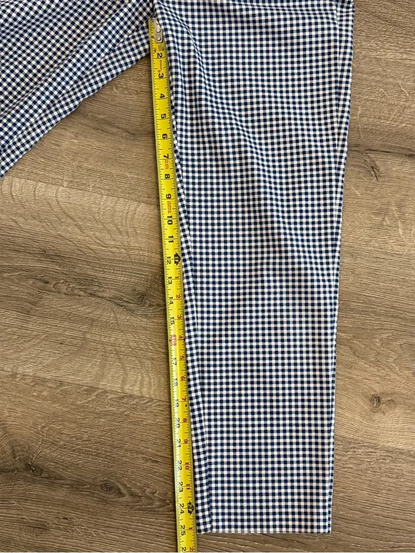Liverpool Jeans Company Women’s 6/28 Blue Gingham Check Ankle Pants Stretch - Image 6