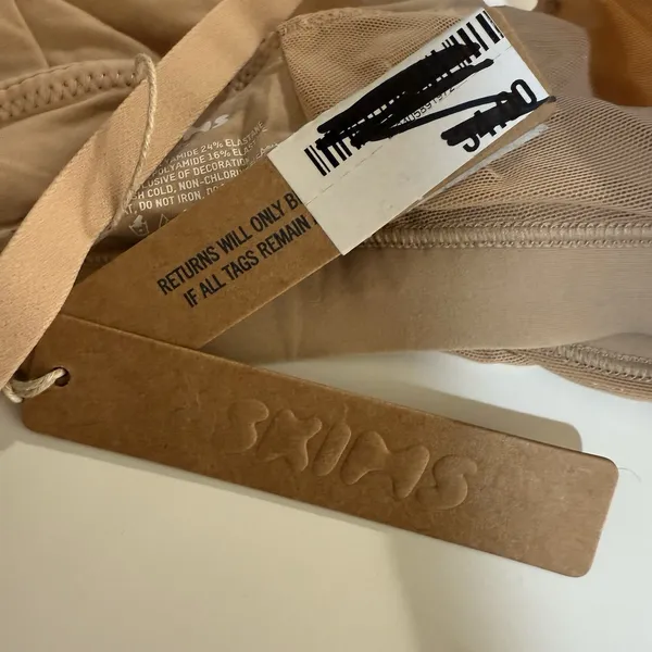 Skims Fits‎ Everybody Crossover Bralette XS Clay Tan Wireless Mesh Soft New - Image 5