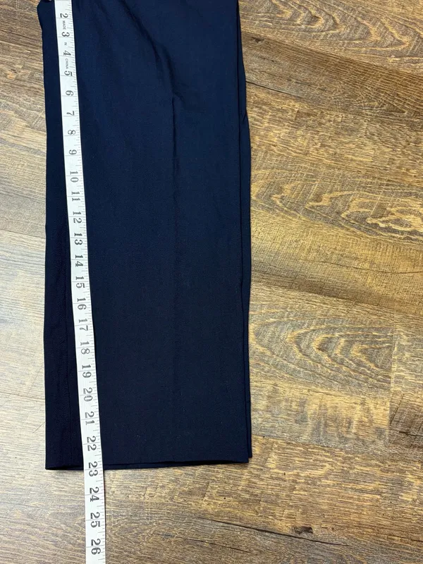 Babaton Agency Pant Wool Blend High Waist Straight Wide Leg Trouser Women 2 Navy - Image 8
