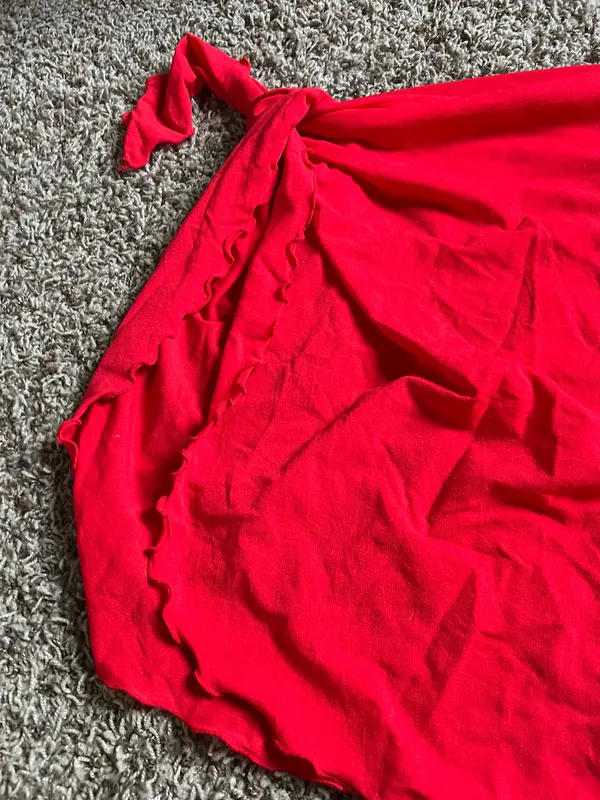 Red ruffle wrap skirt #ruffles #redhot #skirt - Image 2