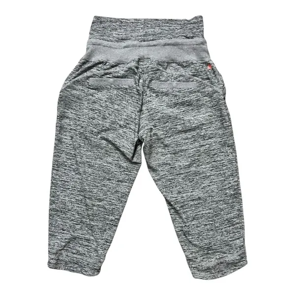 ATHLETA Gray Capri Lounge Pants Women Size L Fold-Over Waist Zip-Pockets - Image 6