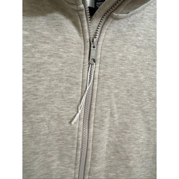 Mondetta Full Zip Fleece Heathered Oat Beige Sweater Medium NWOT - Image 4
