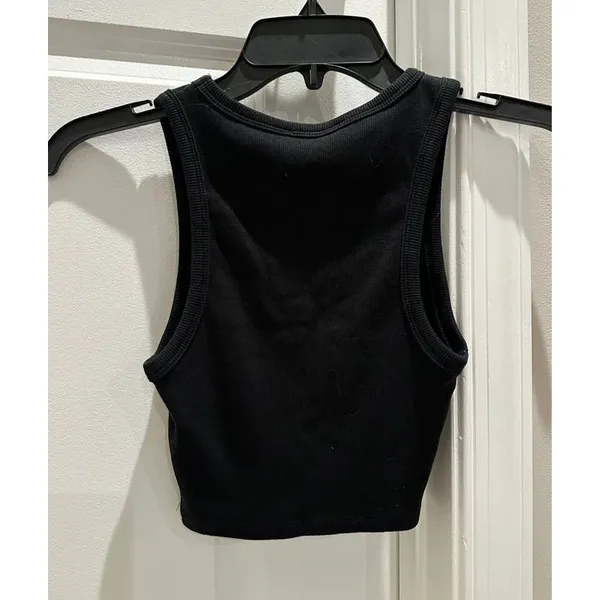 Zara Black Ribbed Tank - Image 2