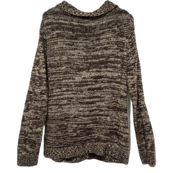 Carol Rose Cardigan Knit Sweater Size Large Brown Cream Button‎ Down - Image 4