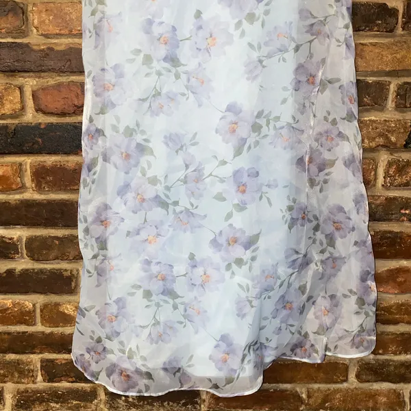 NWT Lulu's Chic Preciousness Blue Floral Organza Bustier Maxi Dress Size Medium - Image 5