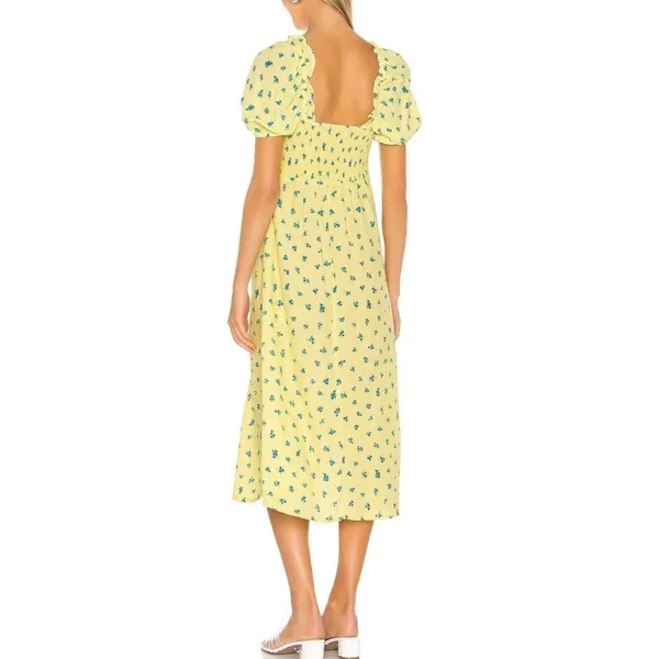 NWT‎ FAITHFULL THE BRAND Bette Floral Midi Dress in Yellow Size M (US 6) $189 - Image 2