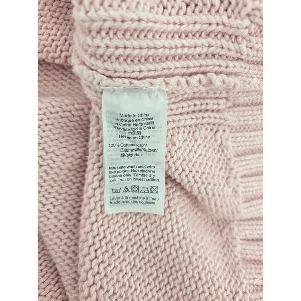 J.Crew Sweater Womens M Always Mock Neck Pink Cotton Shaker Knit EUC - Image 4