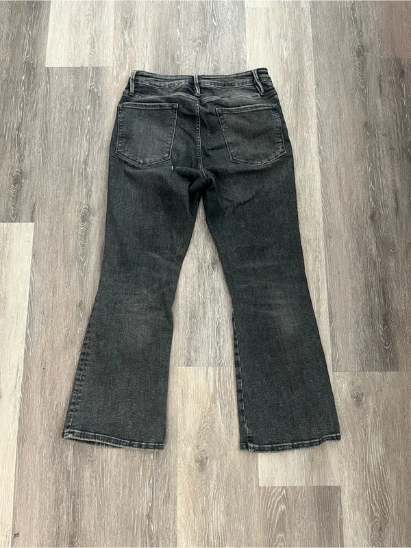 FRAME Le One Crop Mini Boot Jeans Womens Size 2 Hughes Gray Black Stretch Denim - Image 8