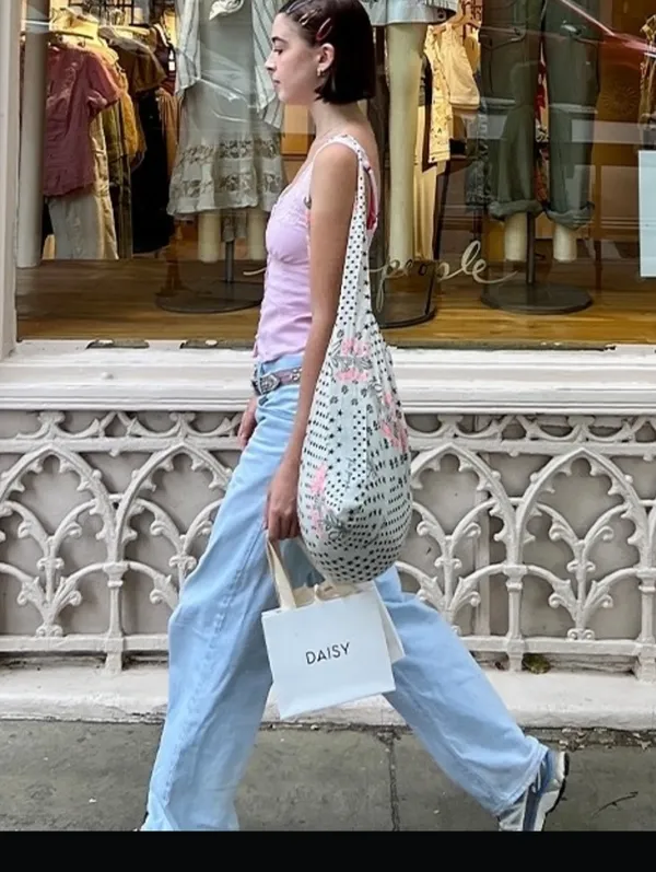 Free People Gauze Floral Doted XL Tote Bag - Image 2