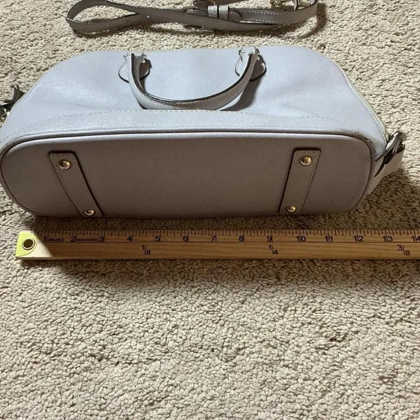 Dooney & Bourke Saffiano Leather Dome Satchel‎ Light Grey Crossbody Bag - Image 3
