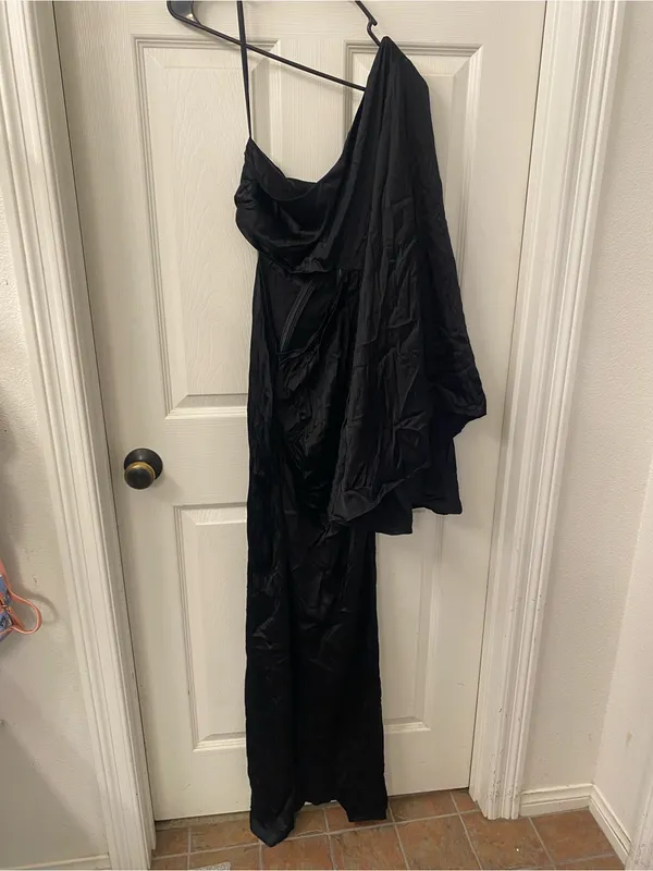 Michael Costello X Revolve Kamaria Gown Black One-Shoulder Cutout Maxi Dress - Image 6