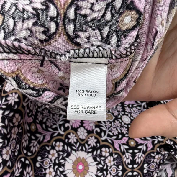 Cato Floral Medallion Blouse Size 18/20W Black Multicolor Boho Lightweight Comfy - Image 8