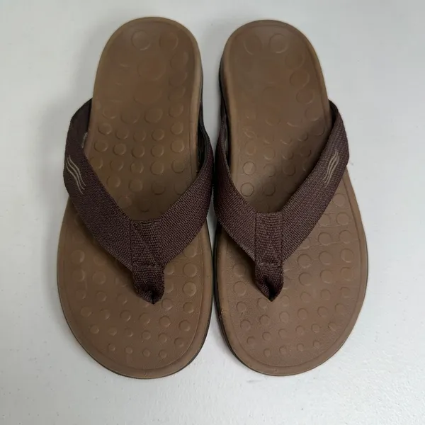 Orthaheel 7 Flip Flop Wave Brown Arch Support Comfort Thong Sandals Casual - Image 5
