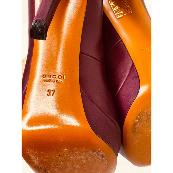 Gucci Betty Burgundy T Strap Platform Heels Y2K Glam EU 37 - Image 6