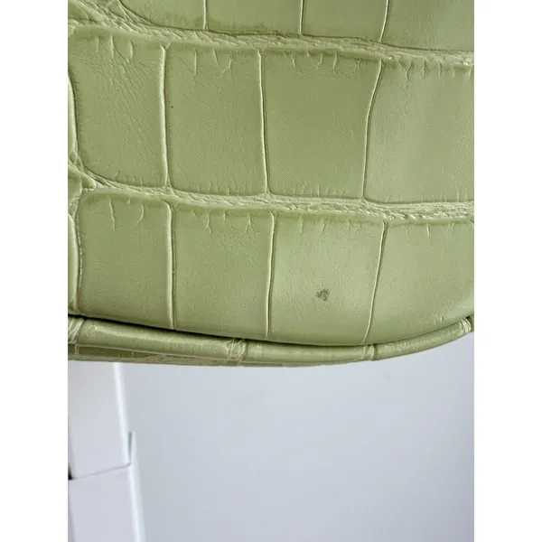 JW Pei Eva Shoulder Bag Yellow Green Croc Vegan Leather Zip Handbag Women’s A24 - Image 9