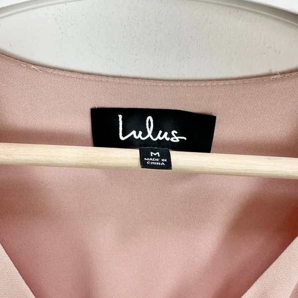 Lulus Wondrous Blush Pink Long Sleeve Maxi Dress Formal Chiffon Medium NWT - Image 8