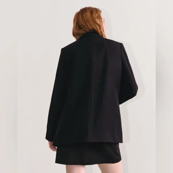 Everlane The Drapey Blazer Oversized Black Career Suit Jacket $198 NEW Size 6‎ - Image 4