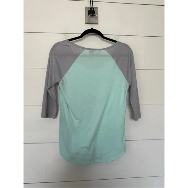 Harley Davidson Women’s Small Mint Green Raglan Shirt Y2K 2000s Biker - Image 3