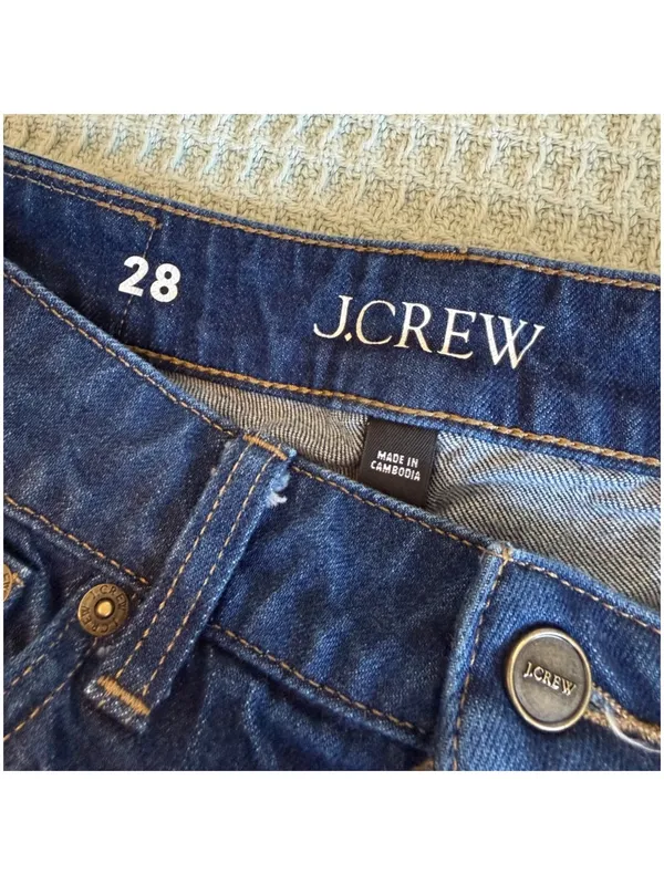 J.Crew Curvy Cropped Kick Out Jeans Womens 28 High Rise Dark Wash Denim CN340 - Image 3