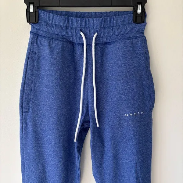 NVGTN Blue Joggers Drawstring Waist Athleisure Workout Gym Sporty Active Wear - Image 2