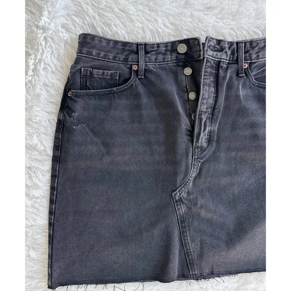 Old Navy Women's Size-12‎ Pencil Skirt High Rise Smooth Pockets Black Denim - Image 4