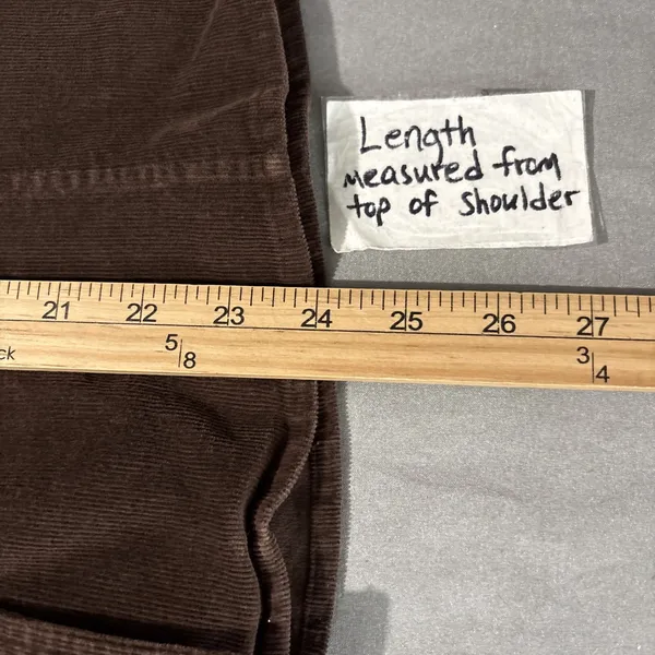 Dark Brown Corduroy Shirt Size Large Country Western Cowgirl Snap Front Casual - Image 11